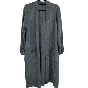 Torrid Long Sleeve Drop Shoulder Sequin Duster Sweater Cardigan Grey Size 0X